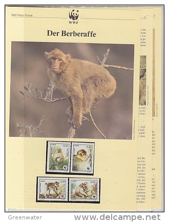 Algerie 1988  WWF /  Monkeys - Apes   4v ** Mnh With 3 Leaflets With Information About The Issue (W577) - Unused Stamps