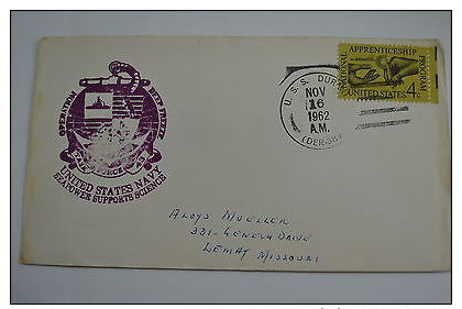 USA Antarctic USS Durant DER 389 16/11/1962 Operation Deep Freeze Missouri - Storia Postale