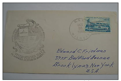 USA Antarctic USS Wilhoite 31/10/1960 Ship Brooklyn New York Arctic Stamp - Marcofilia