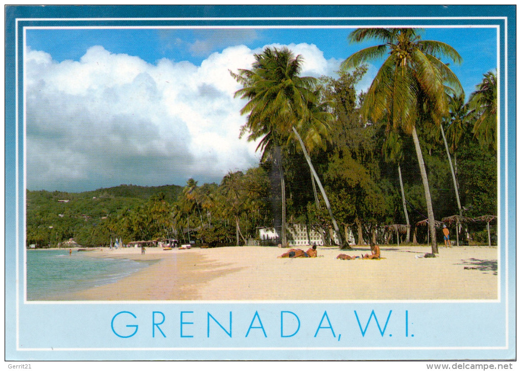 GRENADA - Beach, Bermuda Stamp, Ship Post MS VISTAFJORD - Grenada