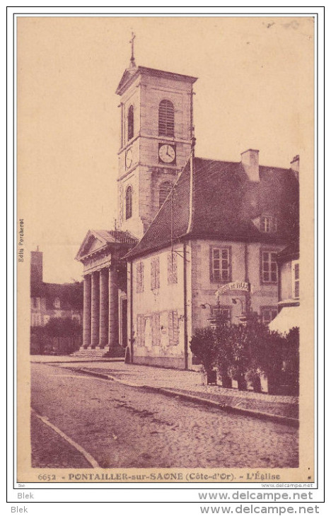 21. Cote D ´ Or  : Pontailler Sur Saone : L ´ église . - Autres & Non Classés