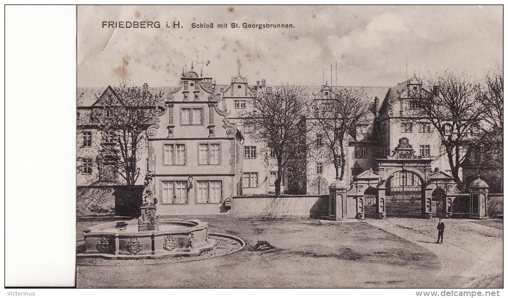 FRIEDBERG I. H.  -  Schloss Mit Georgsbrunnen  -  Juin 1914 - Friedberg