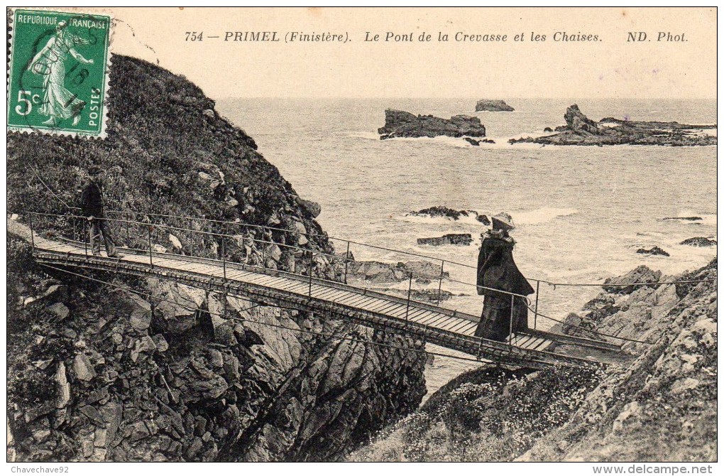 CPA    -    PRIMEL    -    LE PONT DE LA CREVASSE ET LES CHAISES - Primel