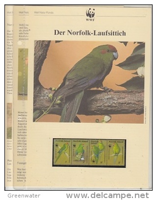 Norfolk Island  1987 WWF / Parrots  4v ** Mnh With 3 Leaflets With Information About The Issue (W590) - Unused Stamps