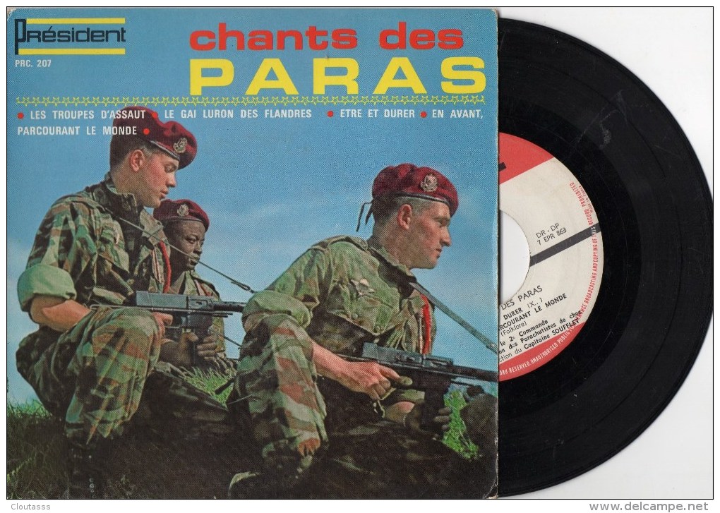 PARAS ) RARE- ´4 TITRES  PR2O7 CHANT DE PARAS    TRES  BELLE POCHETTE BE -  TITRES CI-DESSOUS - Editions Limitées