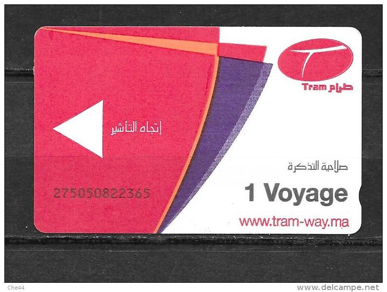 Ticket Tramway. "Rabat" Maroc. (Voir Commentaires) - Monde