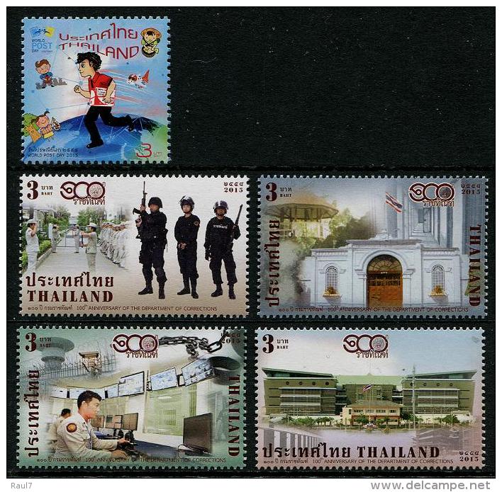 THAÏLANDE 2015 - Journée Mondial De La Poste, Armée Thaïlandaise - 5 Val Neufs // Mnh - Tailandia