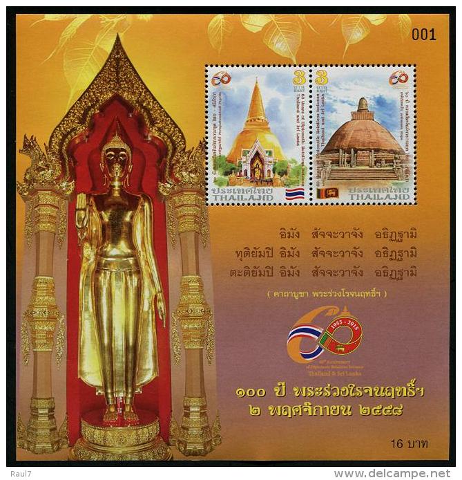 THAÏLANDE 2015 - 60e Ann Des Relations Avec Le Sri Lanka - BF Neufs // Mnh - Thailand