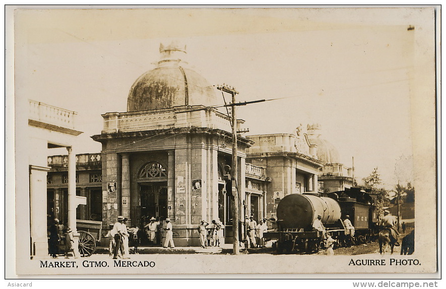 Real Photo Guantanamo   Train Railway Station And Market  Photo Aguirre - Cuba