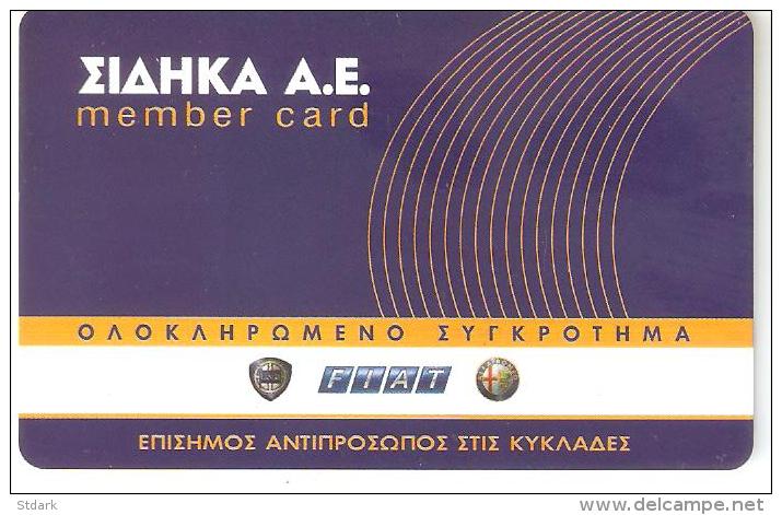 Greece-SIDIKA Fiat & Lancia ,member Club Card - Other & Unclassified