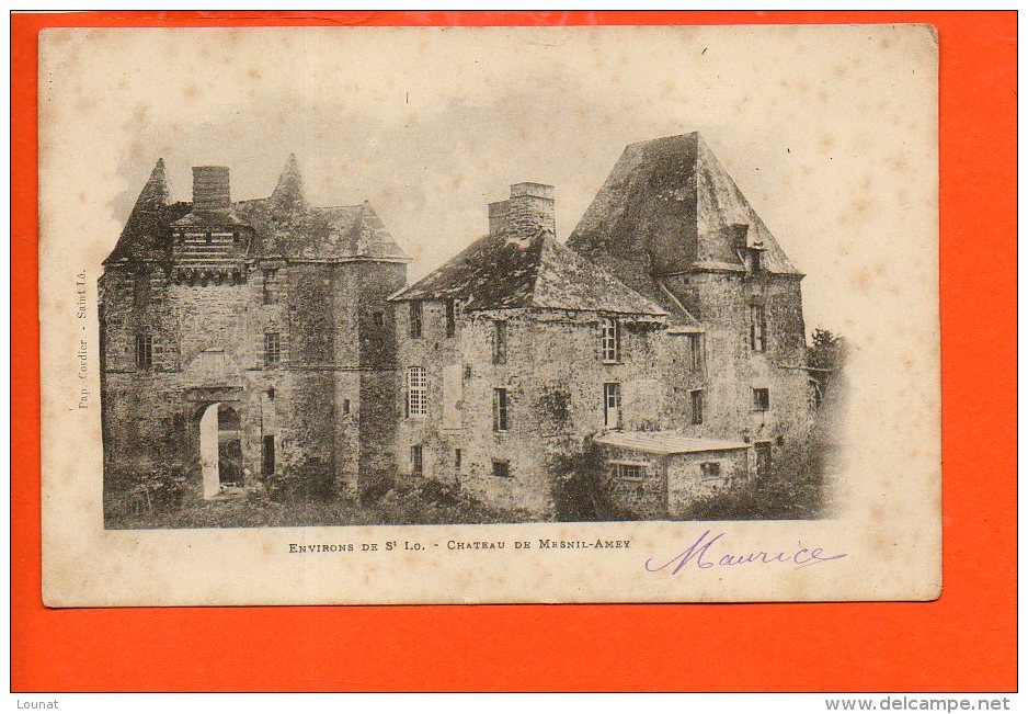 50 MESNIL-AMEY: Le Château - Environs De Saint Lo (pli Milieu) - Autres & Non Classés