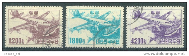 SOUTH KOREA  - 1952 - USED/OBLIT.  - DOUGLAS C-47 - Yv PA 6-8 Mi 154 - 156  - Lot 13215 - Corée Du Sud