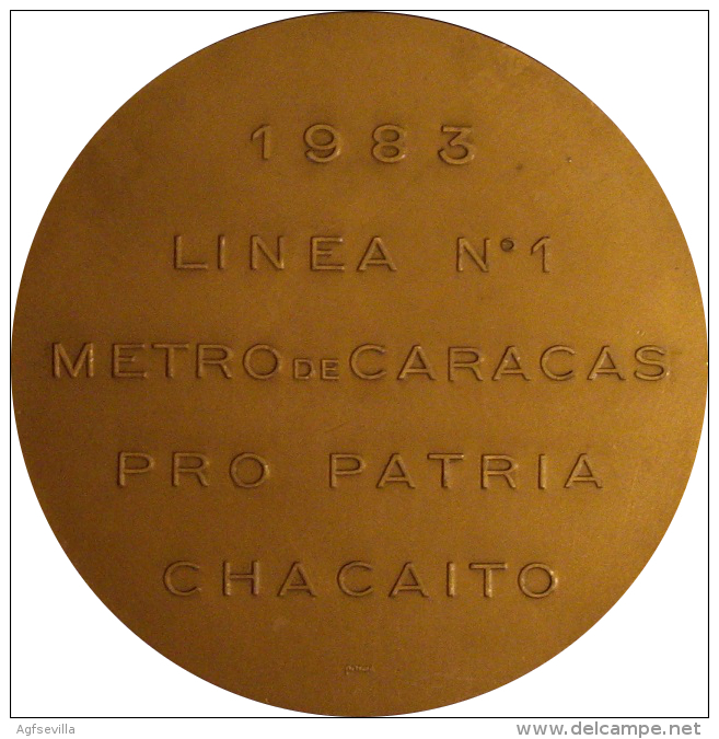 VENEZUELA. MEDALLA INAUGURACION METRO CARACAS. 1.983 - Professionnels / De Société