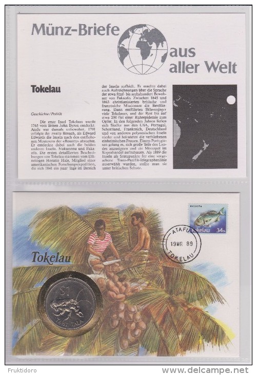 Tokelau 1989 Coin Cover - Tokelau
