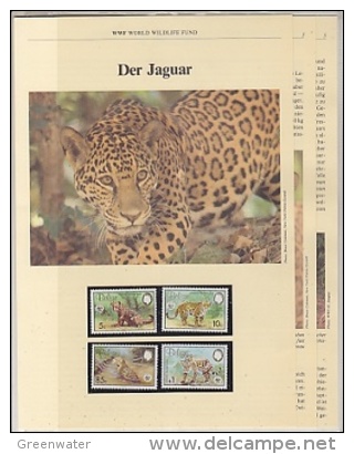 Belize 1983  WWF /  Jaguar  4v ** Mnh With 3 Leaflets With Information About The Issue (W605) - Unused Stamps