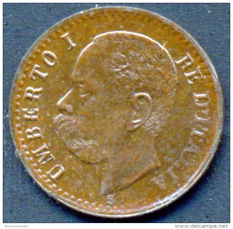 ITALY , 1 CENTISIMO 1895 R , UNCLEANED COIN - 1878-1900 : Umberto I.