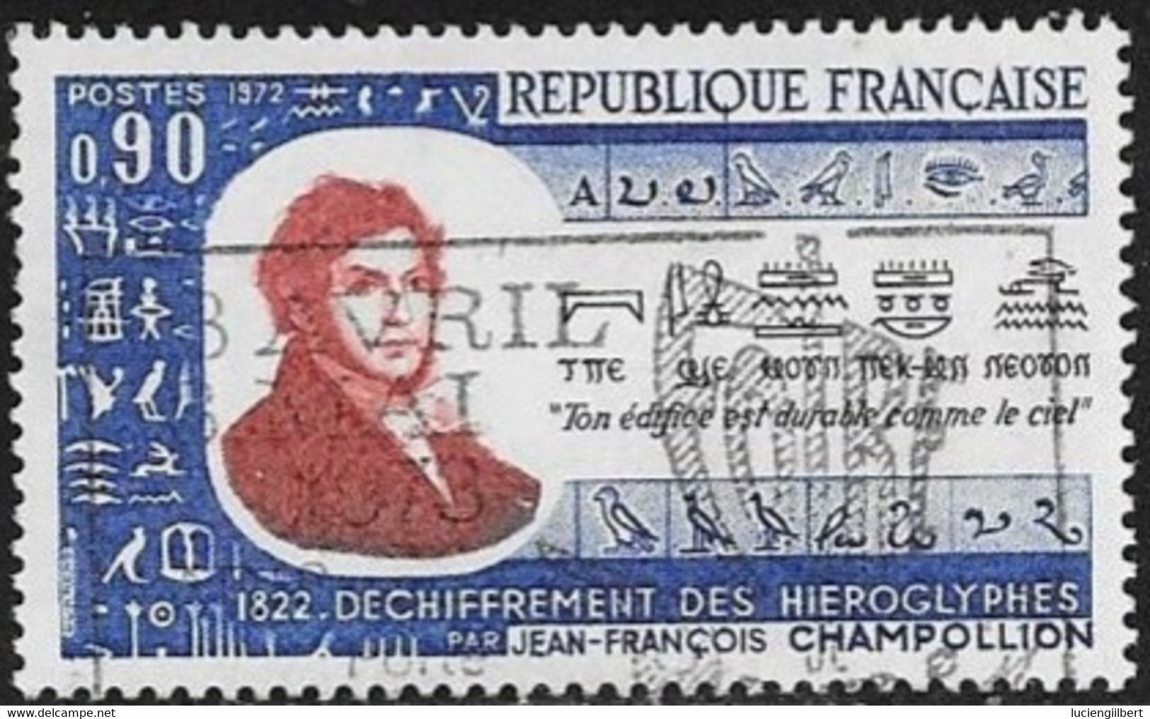 N°  1734    FRANCE  -  OBLITERE  -  JEAN FRANCOIS CHAMPOLLION -  1972 - Oblitérés