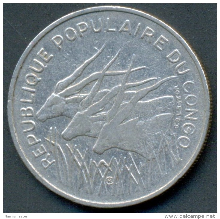 CONGO 100 FRANCS 1971 , UNCLEANED COIN - Congo (République 1960)