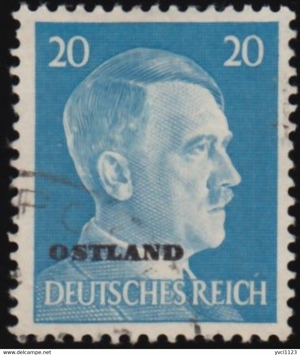 RUSSIA German Occupation - Scott #N33 Hitler 'Overprinted' / Used Stamp - 1941-43 Occupation: Germany