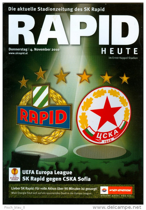 PRG UEFA EC SK Rapid Wien Vs ZSKA Sofia 4.11.2000 CSKA &#1062;&#1057;&#1050;&#1040; &#1057;&#1086;&#1092;&#1080;&#1103; - Bekleidung, Souvenirs Und Sonstige