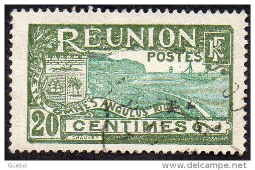 Réunion Obl. N°  62 - Réunion - Carte De L'ile - 20 Cts Olive Et Vert - Oblitérés