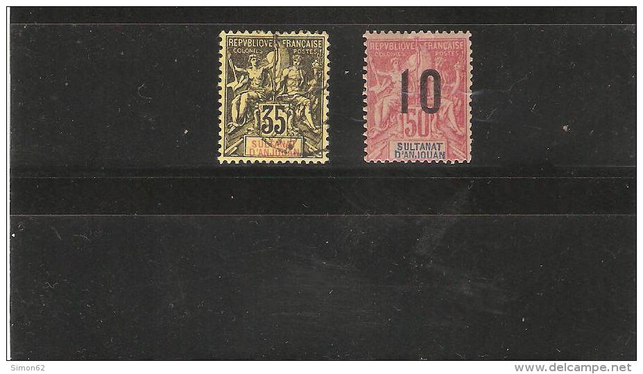 SULTANAT D ANJOUAN  N°17  OBLITERE ET N° 28 NEUF **  MNH DE 1900/12 - Unused Stamps