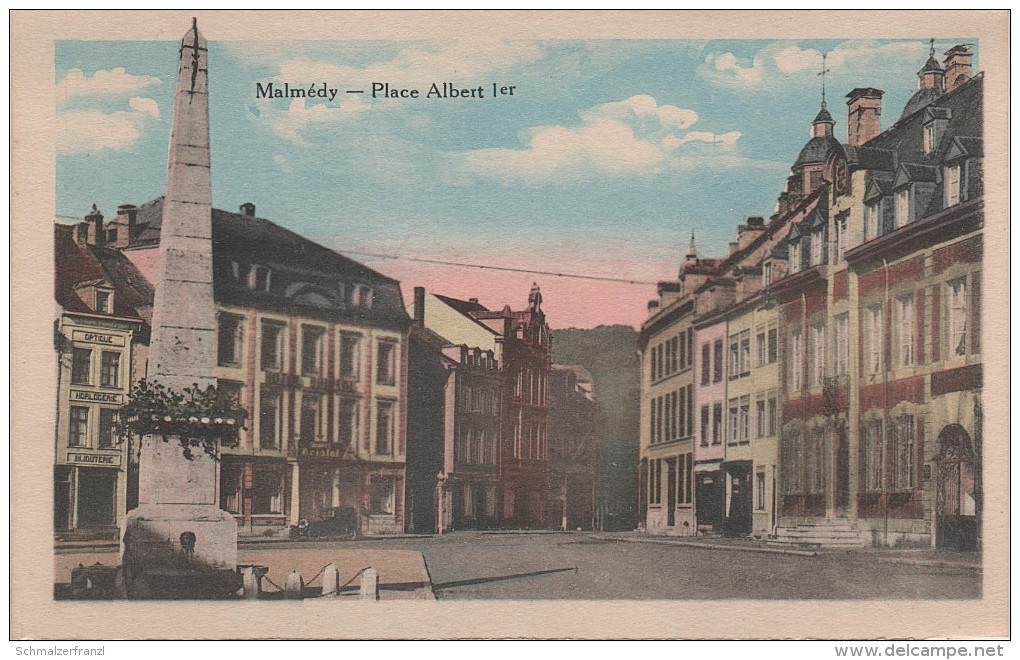 CPA - AK Malmedy Place Albert 1er Hotel Bei Eupen Verviers Monschau Liege Lüttich Aachen Simmerath Roetgen Lontzen Eifel - Eupen Und Malmedy