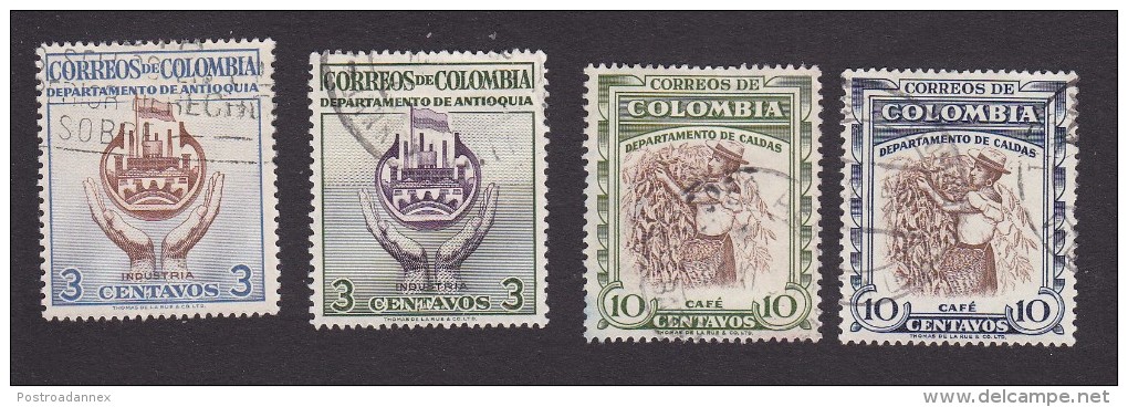 Colombia, Scott #681-684, Used, Department Issues, Issued 1958 - Colombia