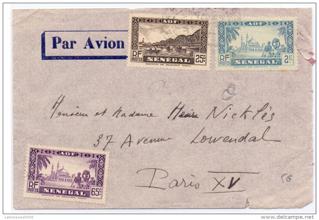 LETTRE DE DAKAR PAR AVION  POUR PARIS - Briefe U. Dokumente