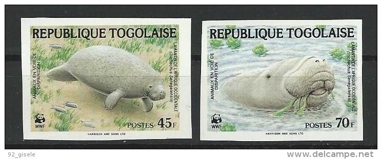 Togo YT 1151 Et 1152 Non Dentelé " WWF Animaux Voie Disparition " 1984 Neuf** - Togo (1960-...)