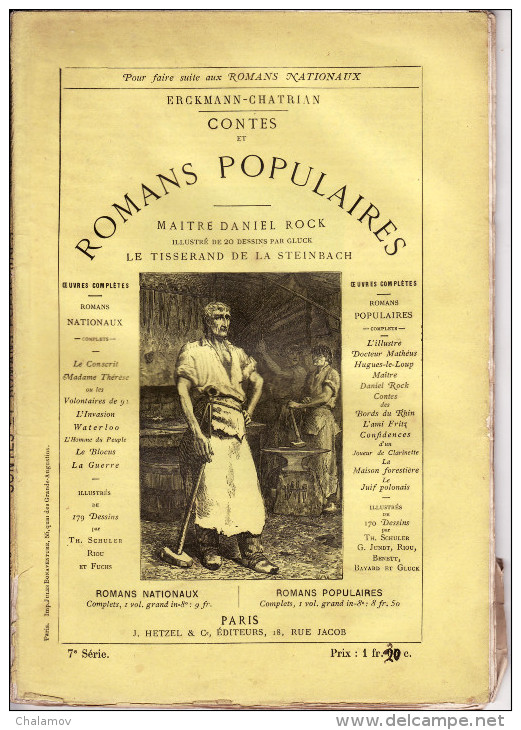 Lot de 20 livres d´ERCKMANN-CHATRIAN - Nouveaux Romans Populaires illustrés - Editions J.HETZEL -