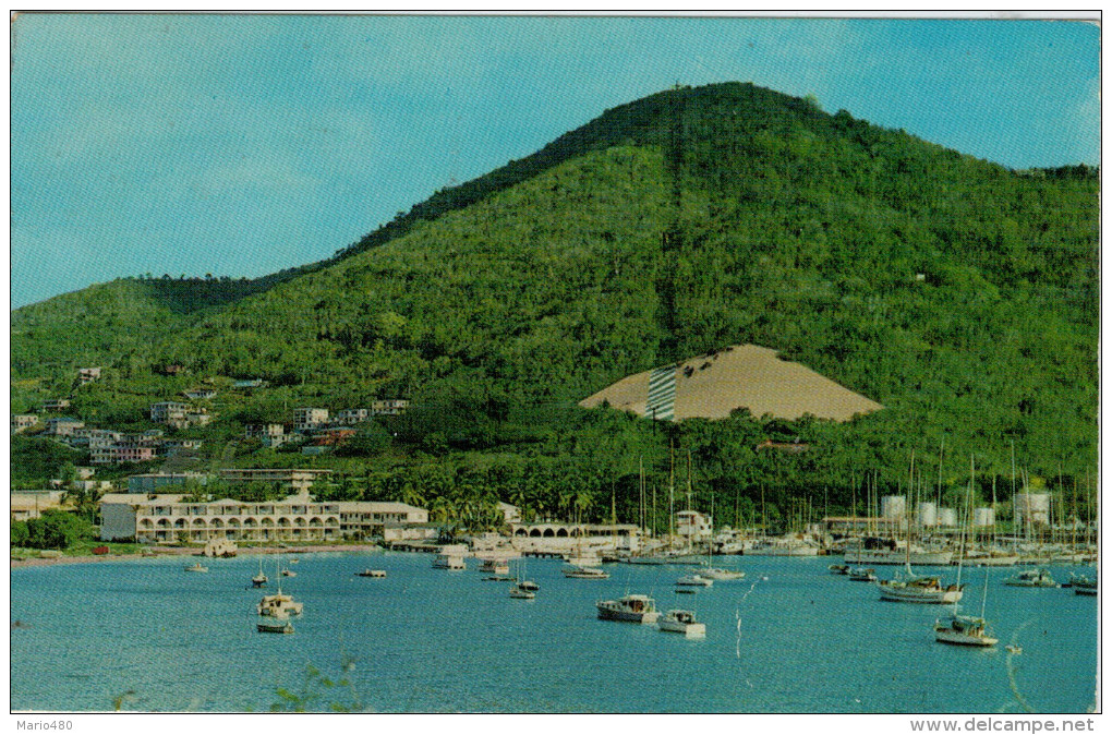 ST.  THOMAS  U.S.  VIRGIN  ISLANDS   YACHT HAVEN AT THE BASE OF FLAG HILL     (VIAGGIATA) - Jungferninseln, Amerik.