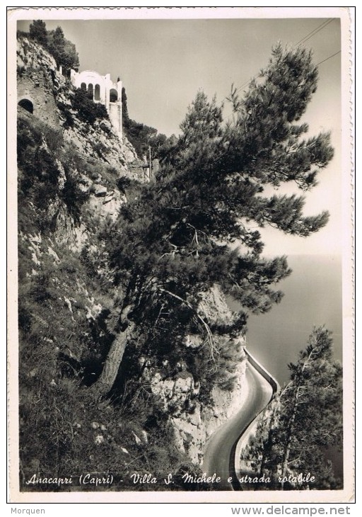 16322. Postal CAPRI (Napoli) Italia 1948. Villa Saint Michel De Anacapri - 1946-60: Storia Postale