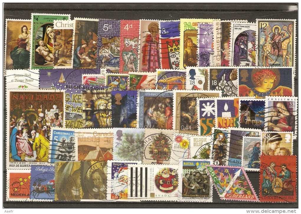 Noël - Petit Lot De 50 Timbres Oblitérés - Lots & Kiloware (mixtures) - Max. 999 Stamps