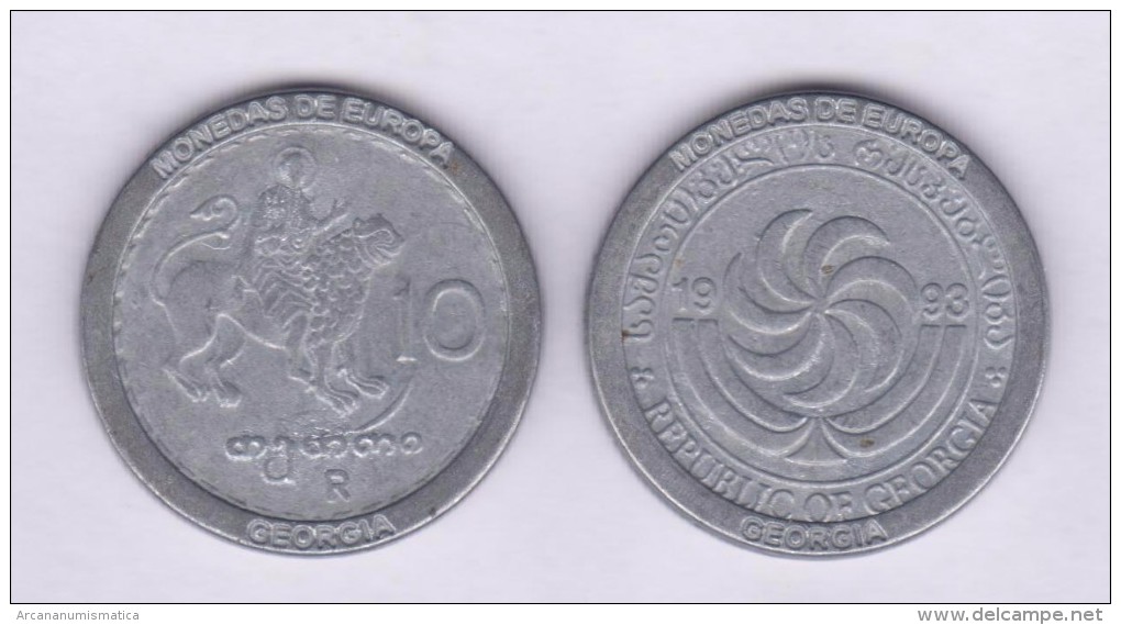 GEORGIA  -  10 THETRI  1.993  KM#79 Colección "MONEDAS DE EUROPA"  SC/UNC  Réplica  T-DL-11.496 - Géorgie