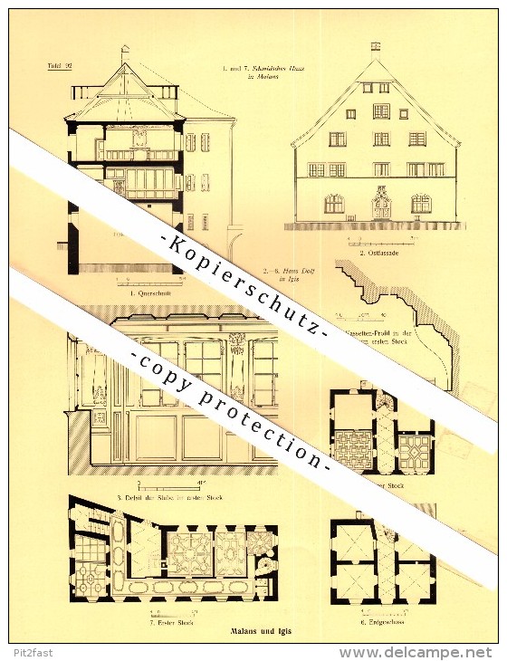 Photographien / Ansichten , 1924 , Malans Und Igis , GR , Prospekt , Architektur , Fotos !!! - Igis