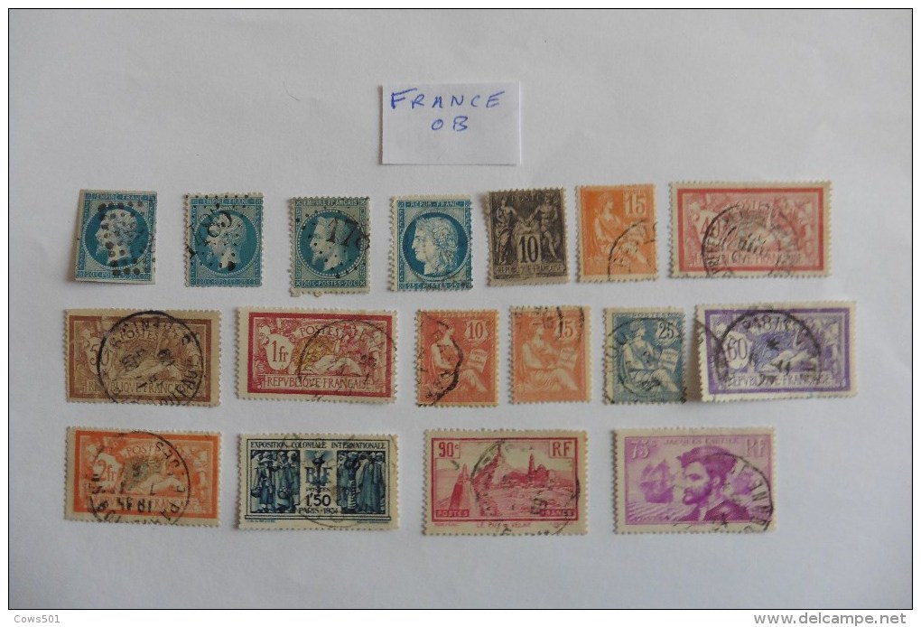 France : 17  Timbres Oblitérés - Collections