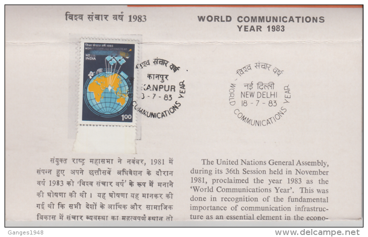 India  1983  Stamped Infirmation Brochure  World Communication Year  # 88688  Inde  Indien - Covers & Documents