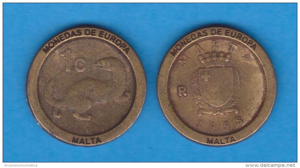 MALTA - 1 Céntimo 1.998 KM#93 Colección  "MONEDAS DE EUROPA"  SC/UNC  Réplica  T-DL-11.508 - Malta