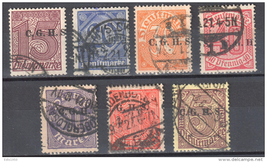 Germany 1920 Upper Silesia - Official Stamps - Mi. 10-14,16,20, - Used - Gestempelt - Other & Unclassified