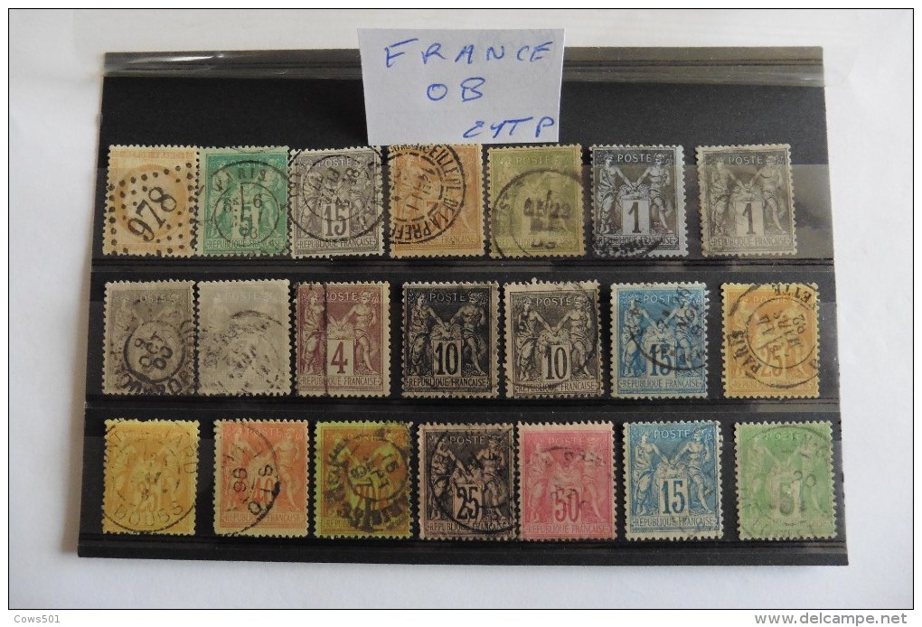 France : 21 Timbres Oblitérés - Collections