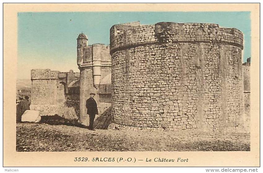 - Pyrenees Orientales -ref A678 - Salces - Salses - Le Chateau Fort - Chateaux Forts - Carte Bon Etat - - Salses