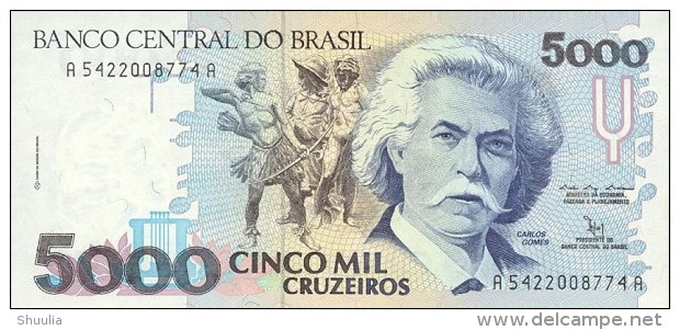 Brasil 5000 Cruzados  (1990) Pick 232b UNC - Brasil