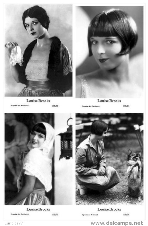 LOUISE BROOKS - Film Star Pin Up - Publisher Swiftsure Postcards 2000 SET 73-76 - Artisti