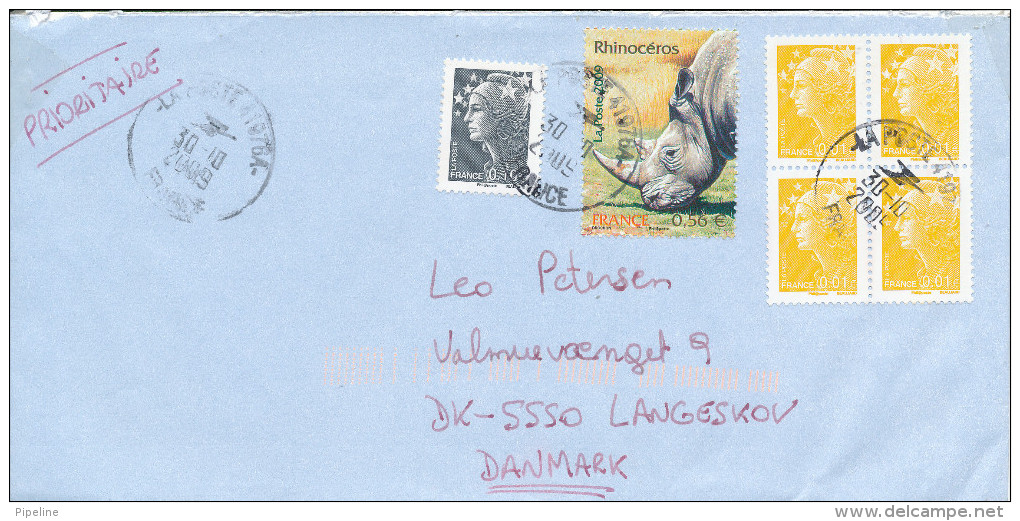 France Cover Sent To Denmark 30-10-2009 - Lettres & Documents