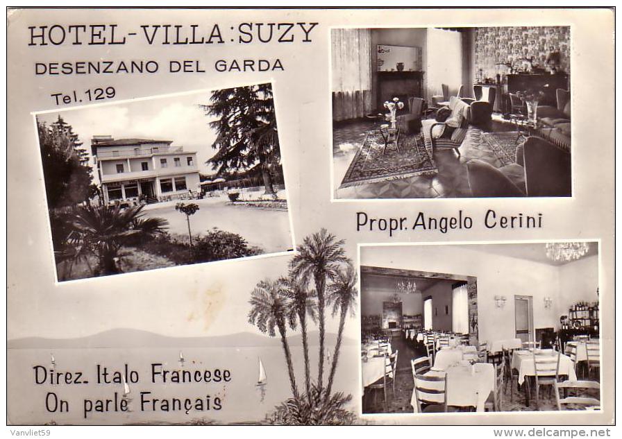 DESENZANO BRESCIA LAGO DI GARDA HOTEL VILLA ZUSY MULTIVEDUTE(3 IMMAGINI) VIAGGIATA IL 8/7/1963 - Brescia