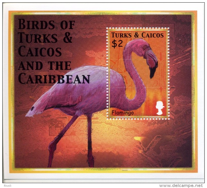 TURKS & CAICOS  BLOC FLAMANTS LUXE **MNH - Flamingo