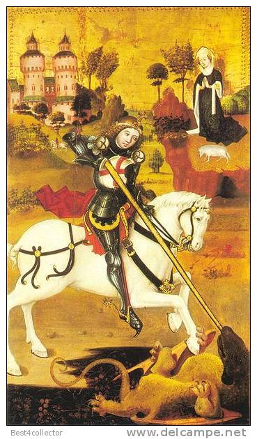 @@@ MAGNET - St. George And The Dragon, German Altarpiece Panel, 1470 - Advertising