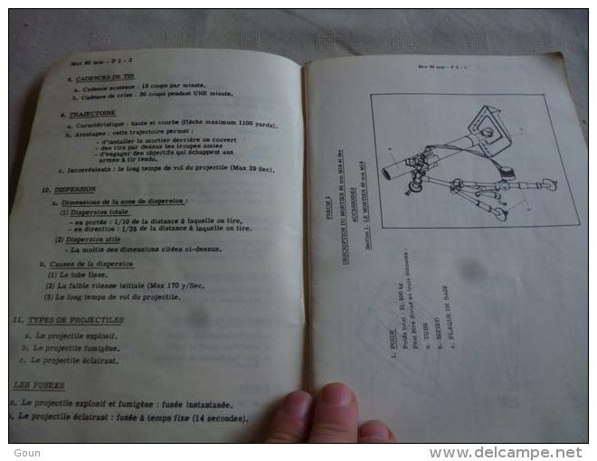 CB8 LC141 Militaria Armement Précis Sur Le Mortier De 60mm 1963 70 Pages - Véhicules