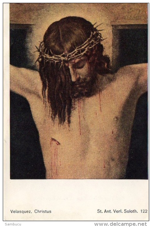 Andachtsbild - Jesus Am Kreuz - Velasques Christus 1950 - Religion &  Esoterik